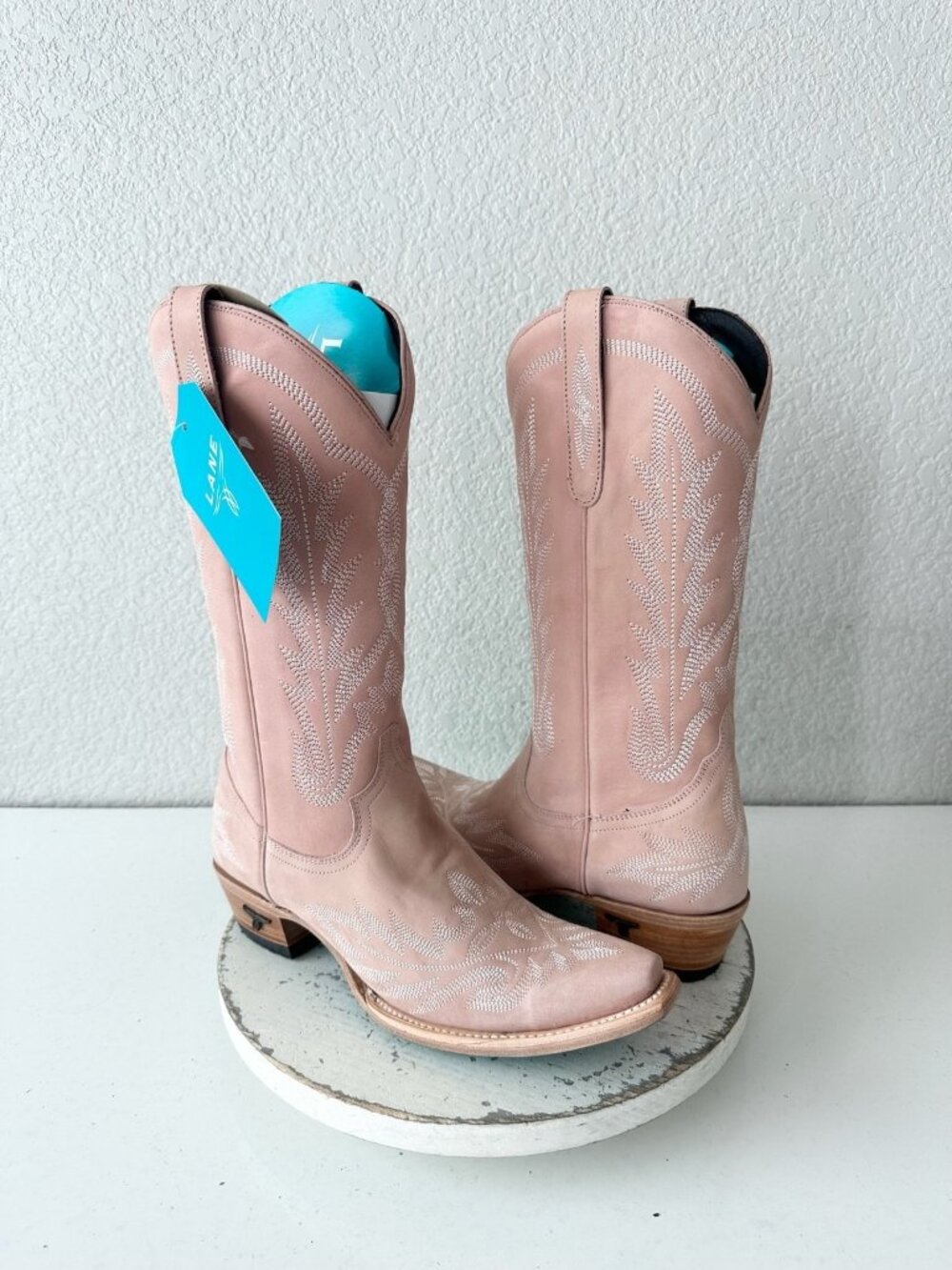 Lane LEXINGTON Womens Pink Cowboy Boots Western Cowgirl Tall Snip Toe Size 9.5